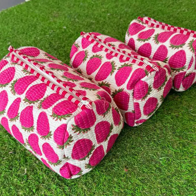 Berry Necessary Quilted Cosmetic Bag Set
