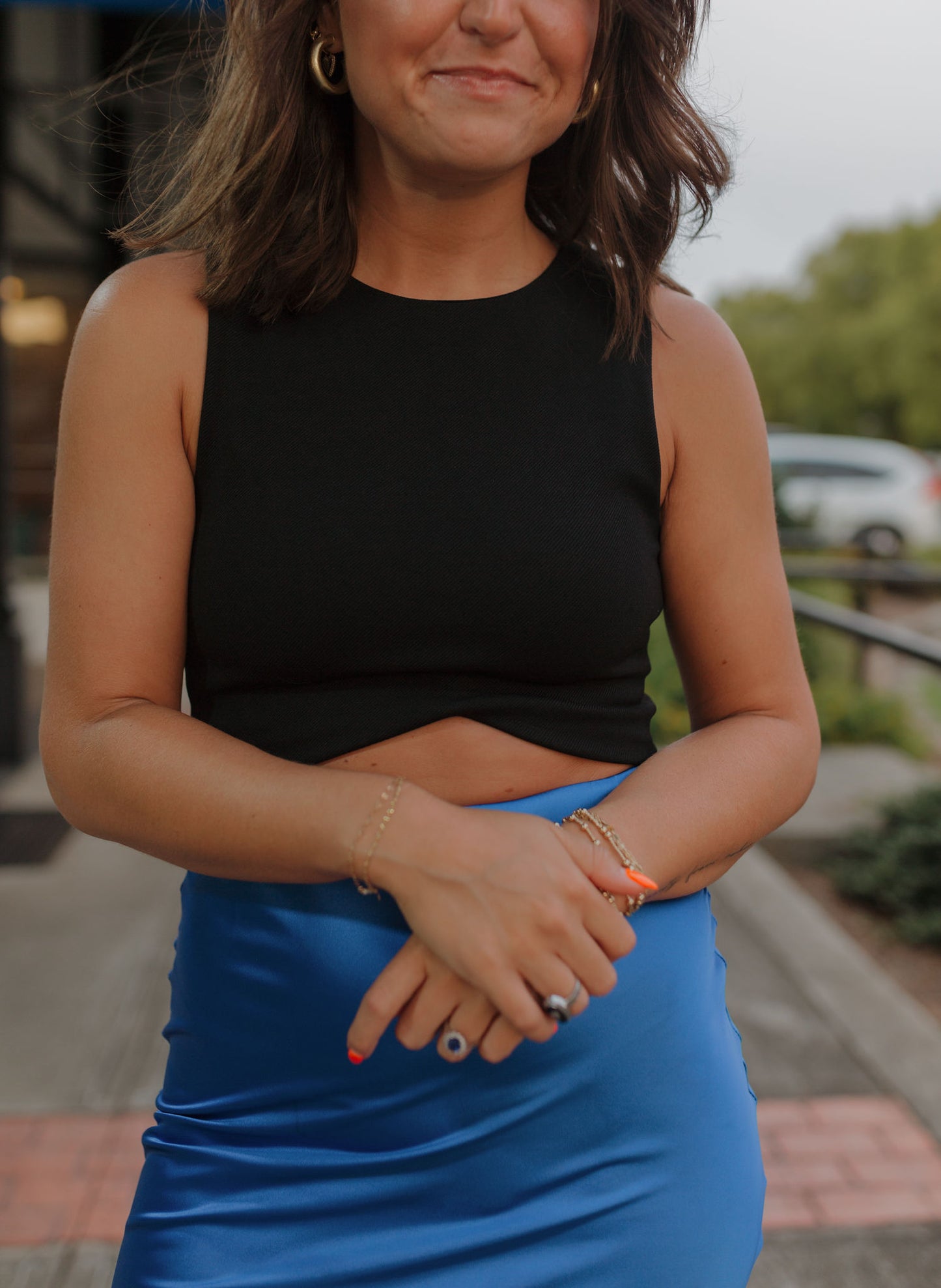 Beverly Round Neck Sleeveless Crop Top