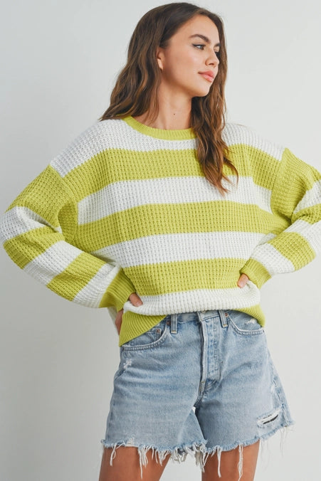 In the Limelight Striped Sweater