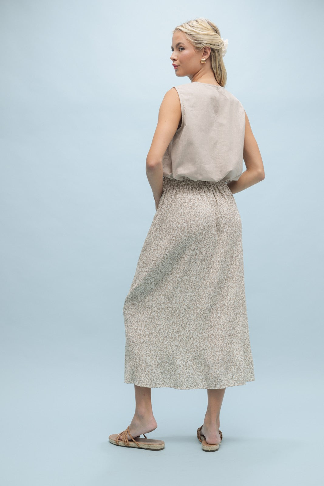 Winter Bloom Floral Crinkled Skirt