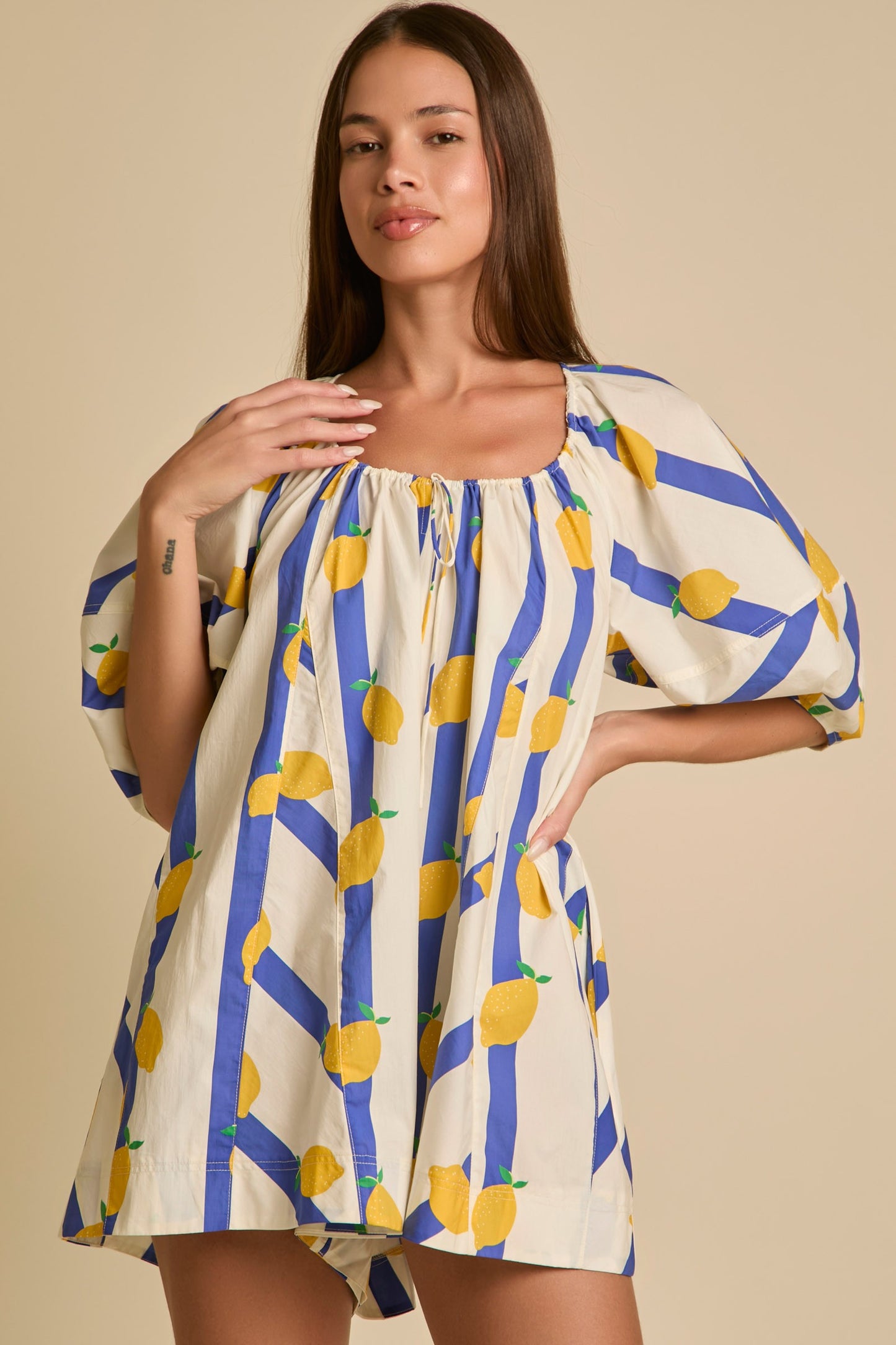 Lemon Lush Striped Romper