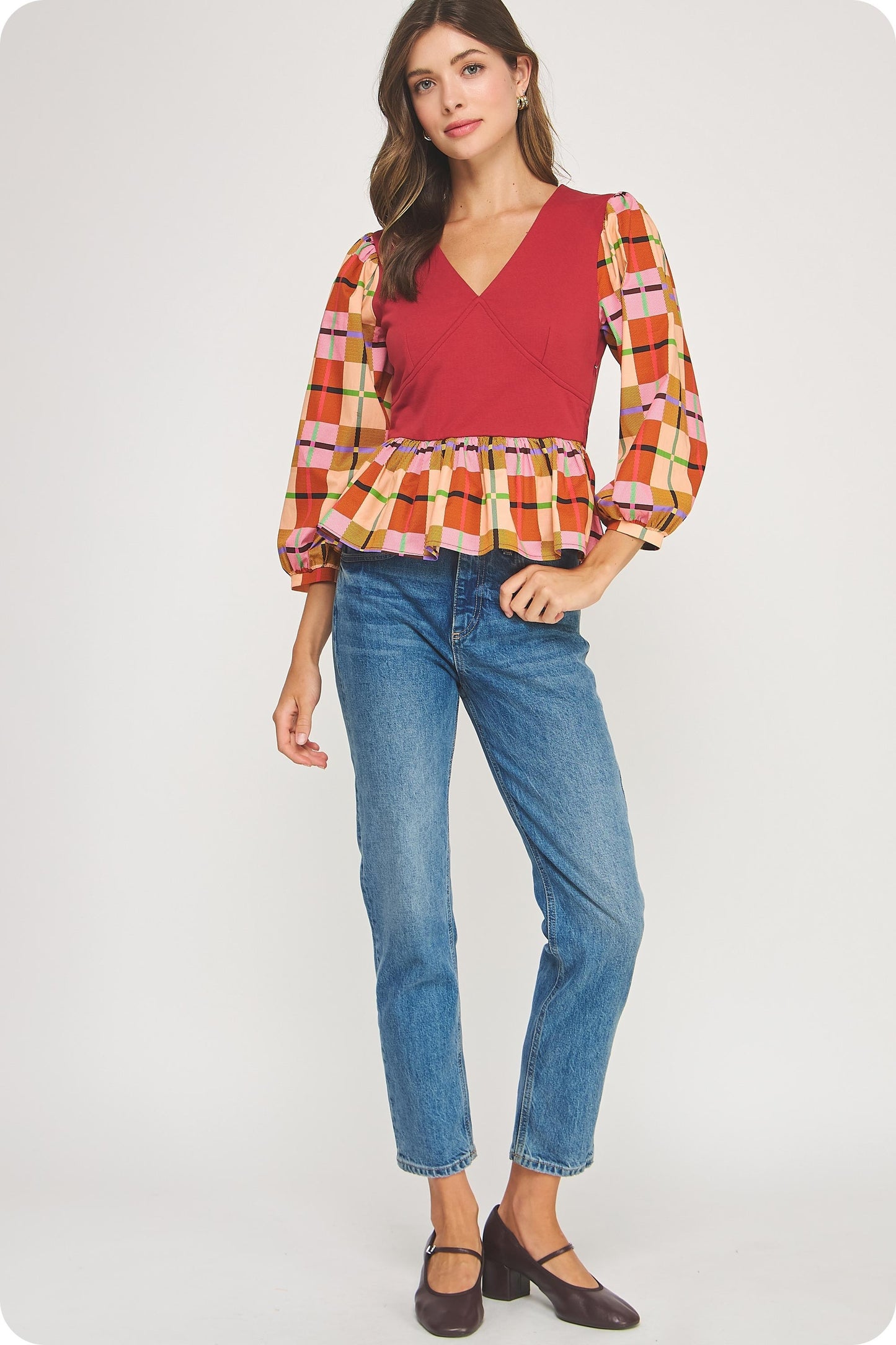 Pumpkin Patchwork Knit Top