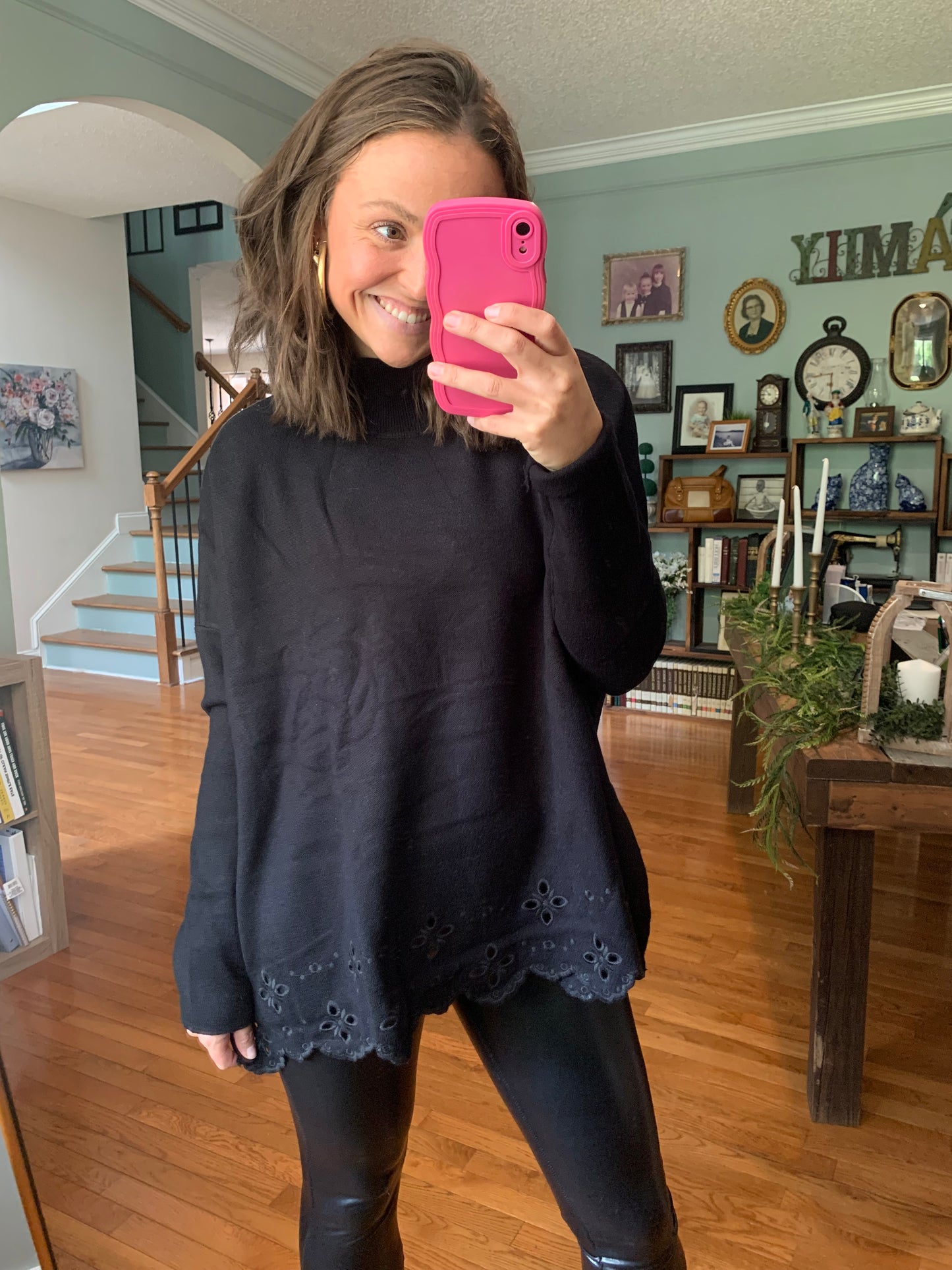 Modern Mock Neck Knit Sweater