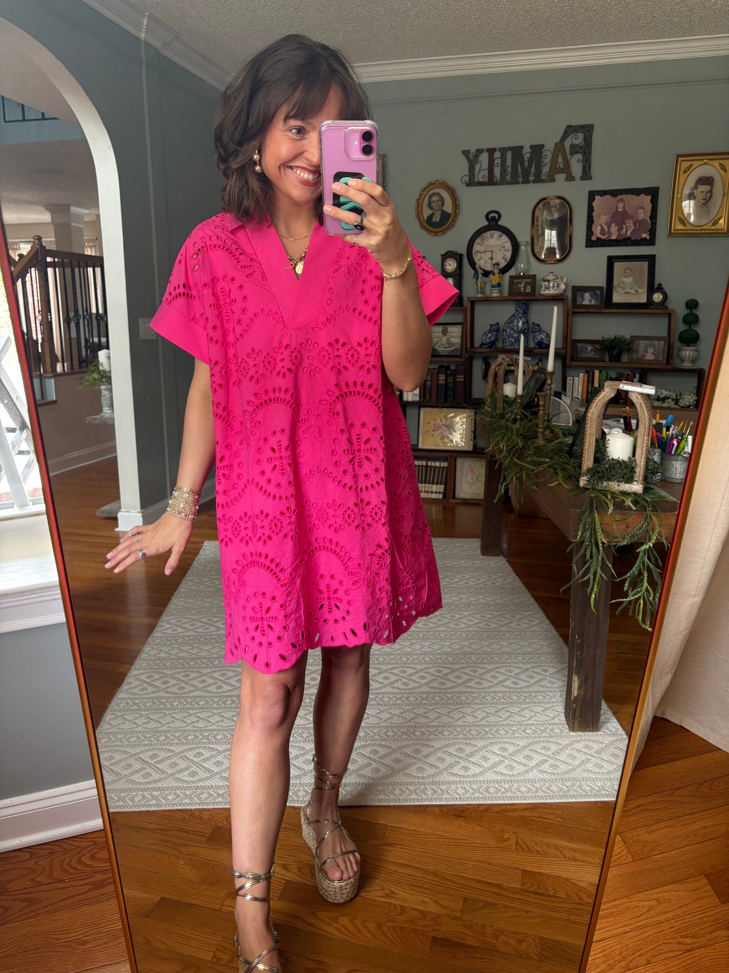 Pink it Over Collared Dress