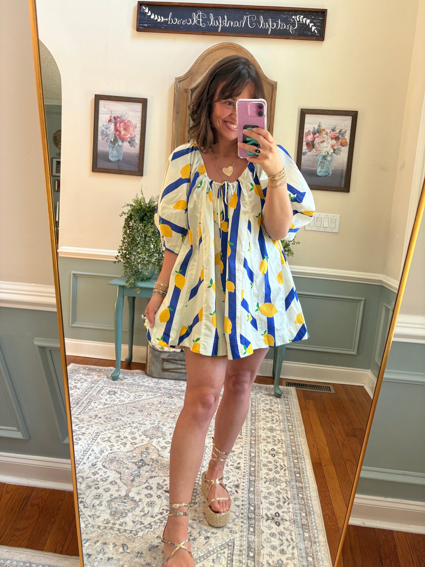 Lemon Lush Striped Romper