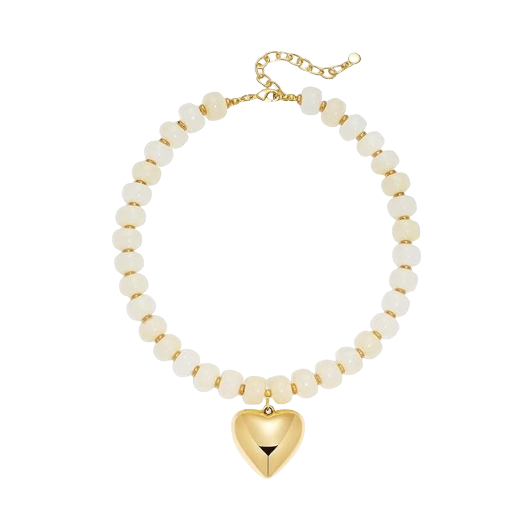 Kindra Heart Pendant Beaded Necklace