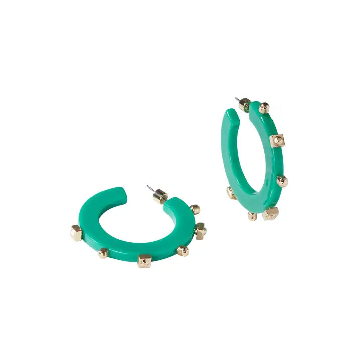 Solid Jewel Hoop - Sea Green