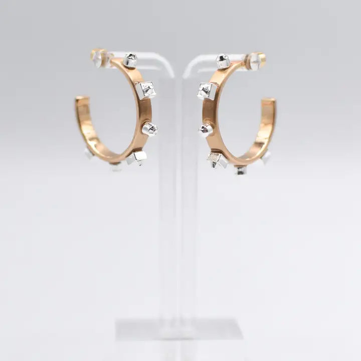 Mixed Metal Hoop - Gold