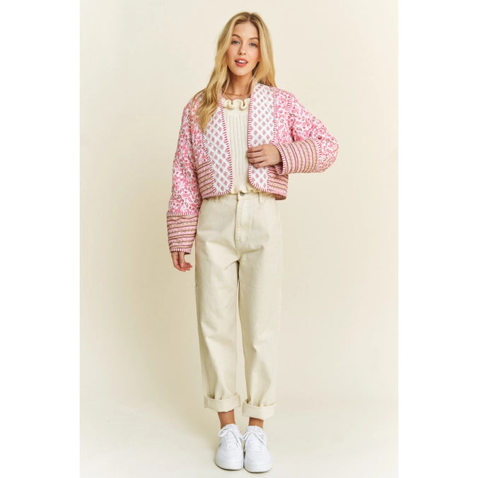 Paisley Path Quilted Cropped Jacket