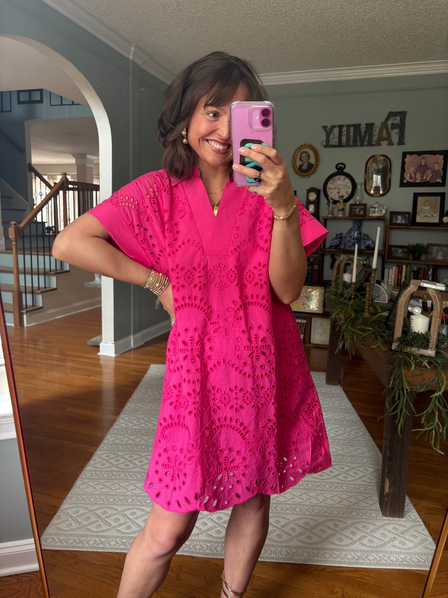 Pink it Over Collared Dress