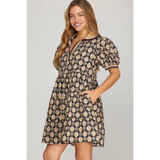 Bloomfall Tiered Mini Dress