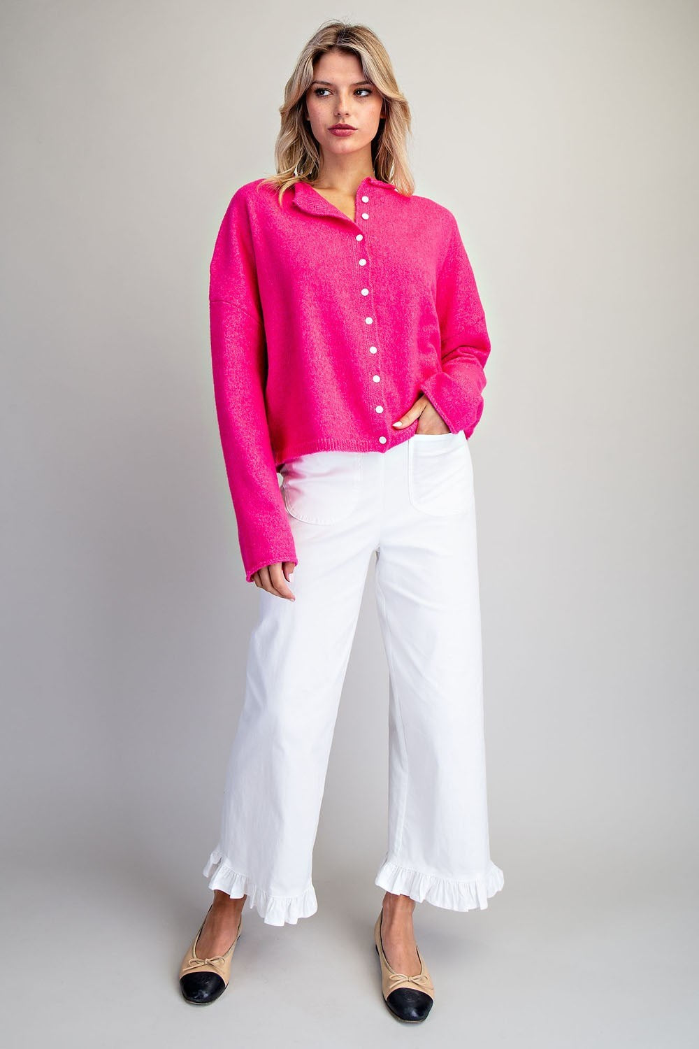 The Fuchsia Fix Button Down Cardigan
