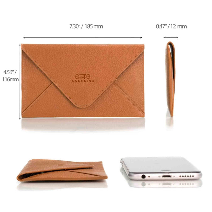 Light Brown Otto Angelino Top Grain Leather Wallet