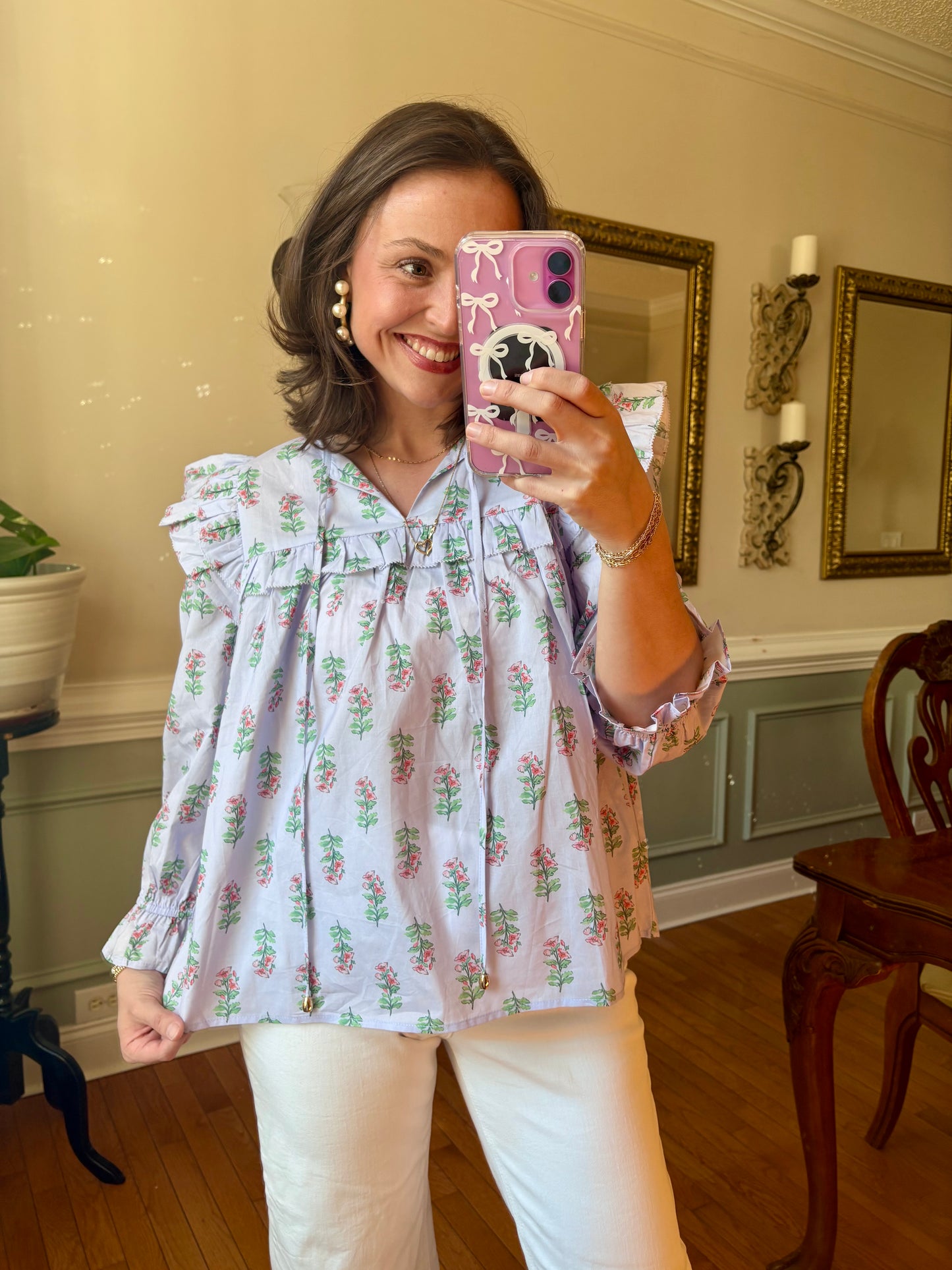 Blossom in Blue Blouse