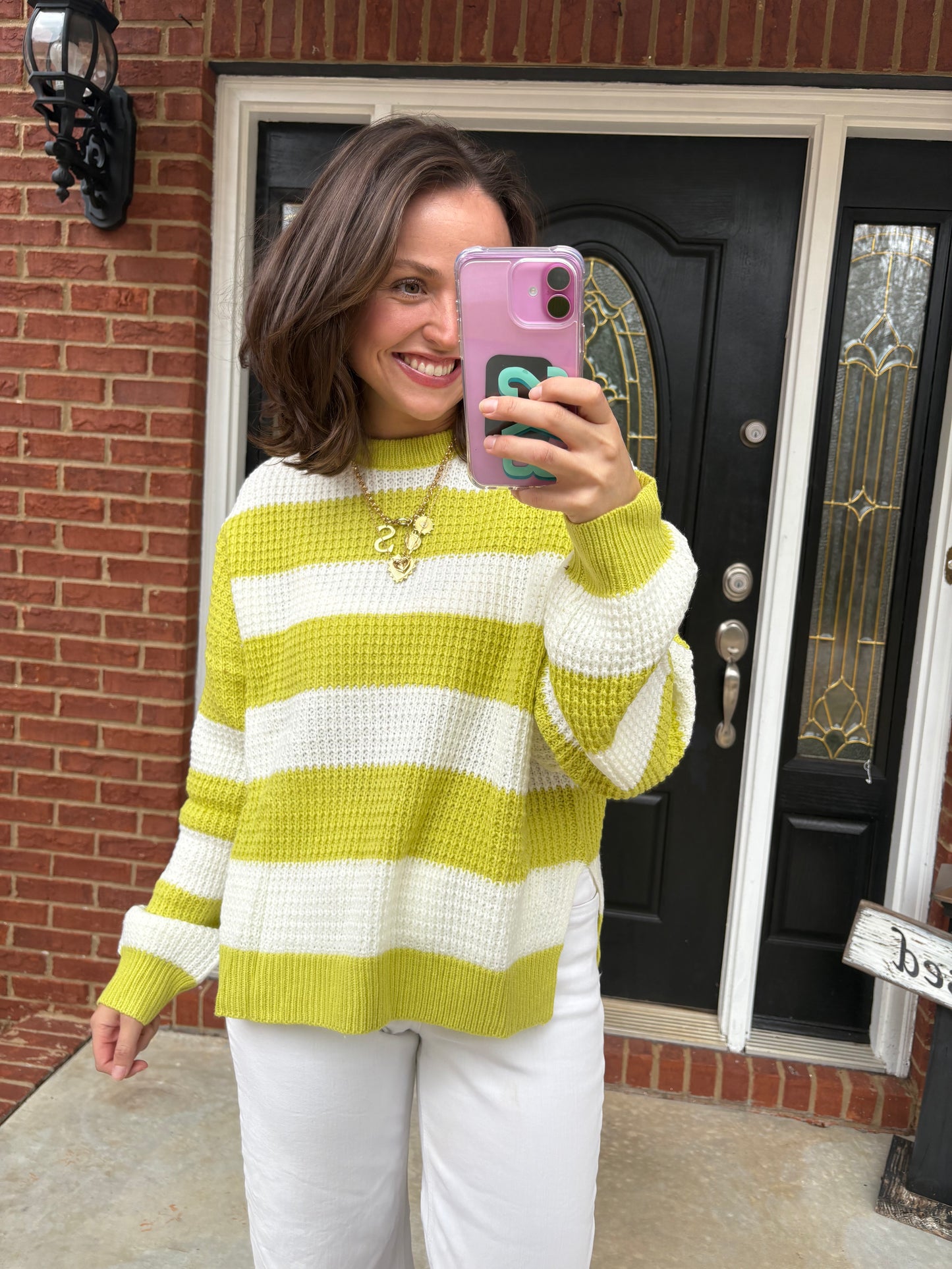 In the Limelight Striped Sweater