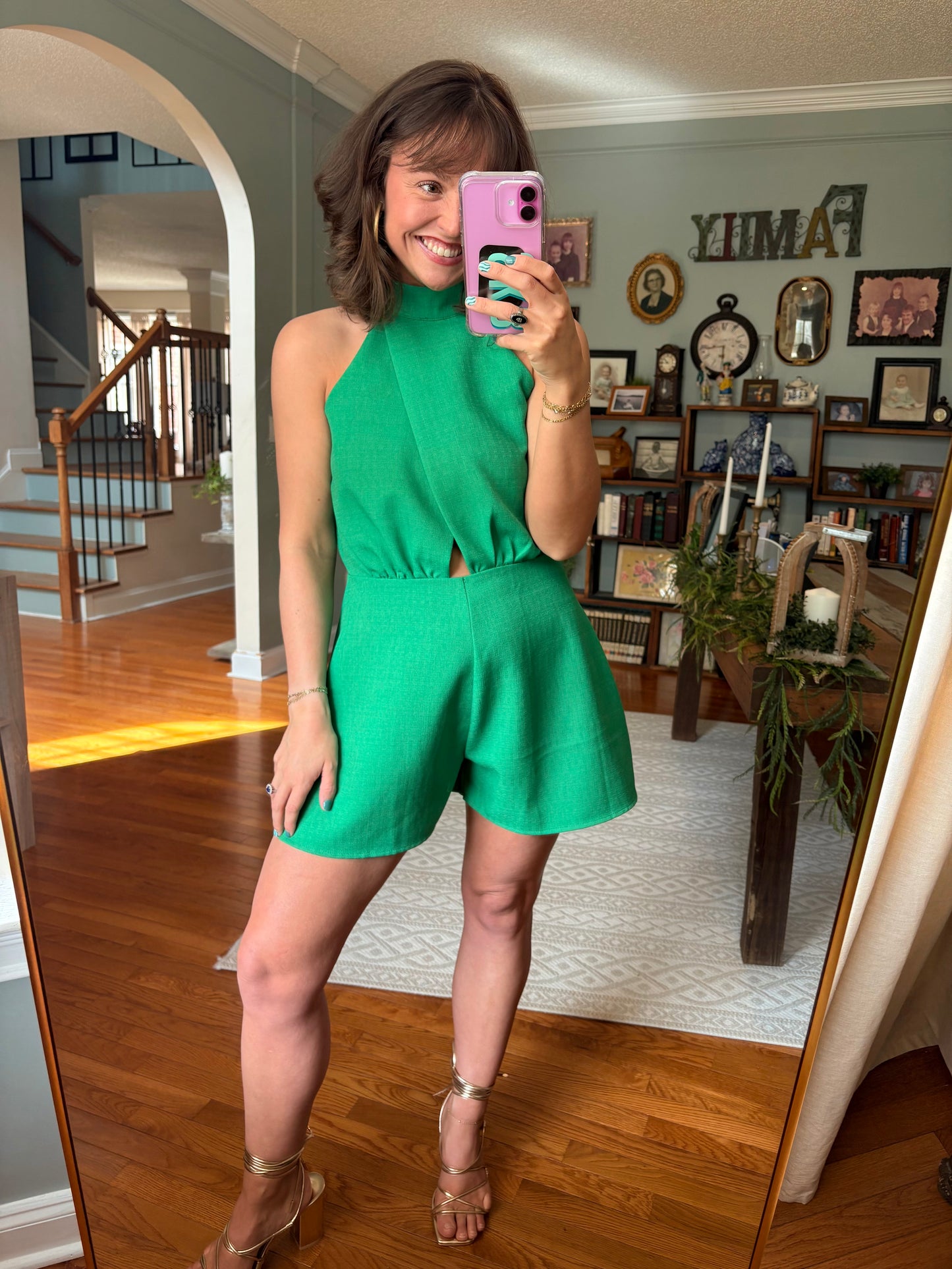 Summer Greens Halter Romper