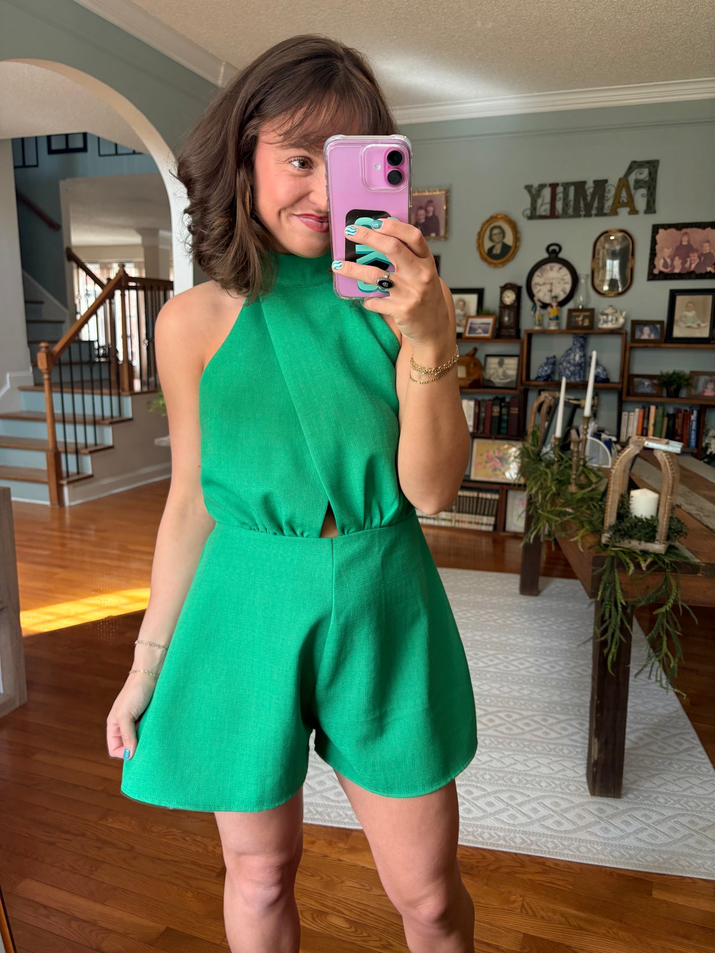 Summer Greens Halter Romper