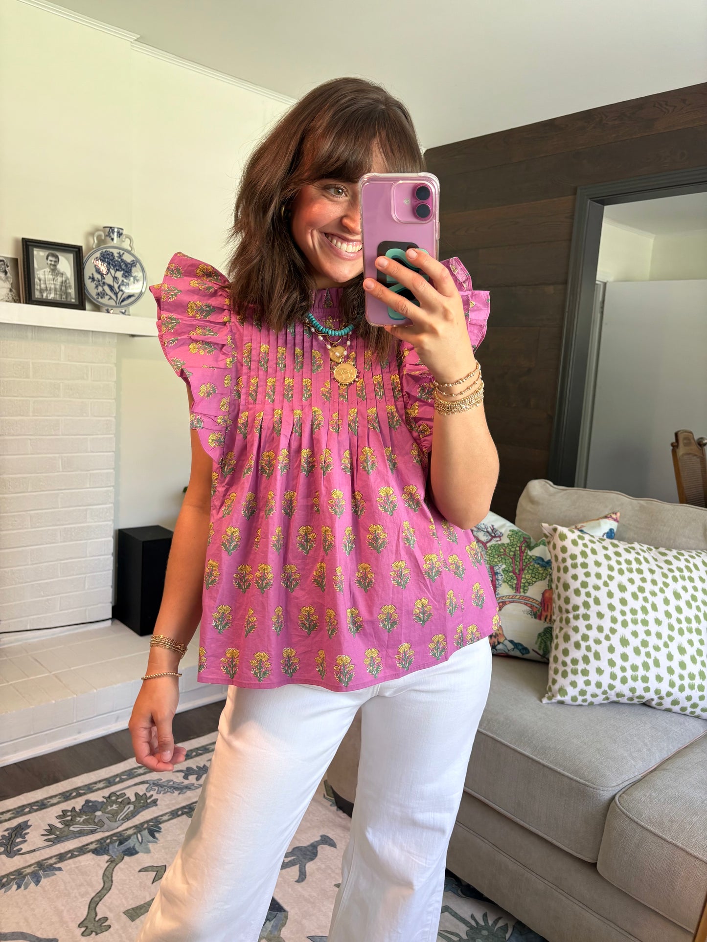 Petal Palette Ruffled Blouse