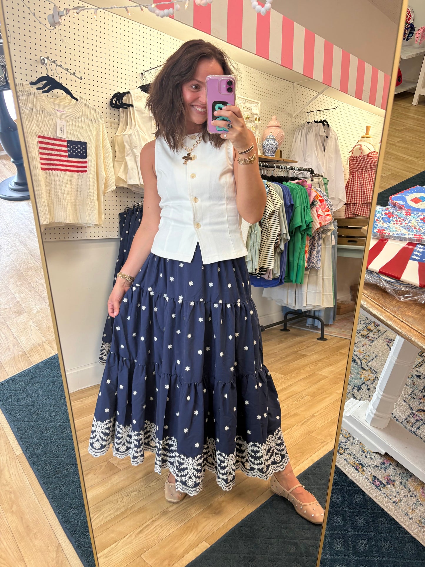 Loomed in Lace Midi Skirt