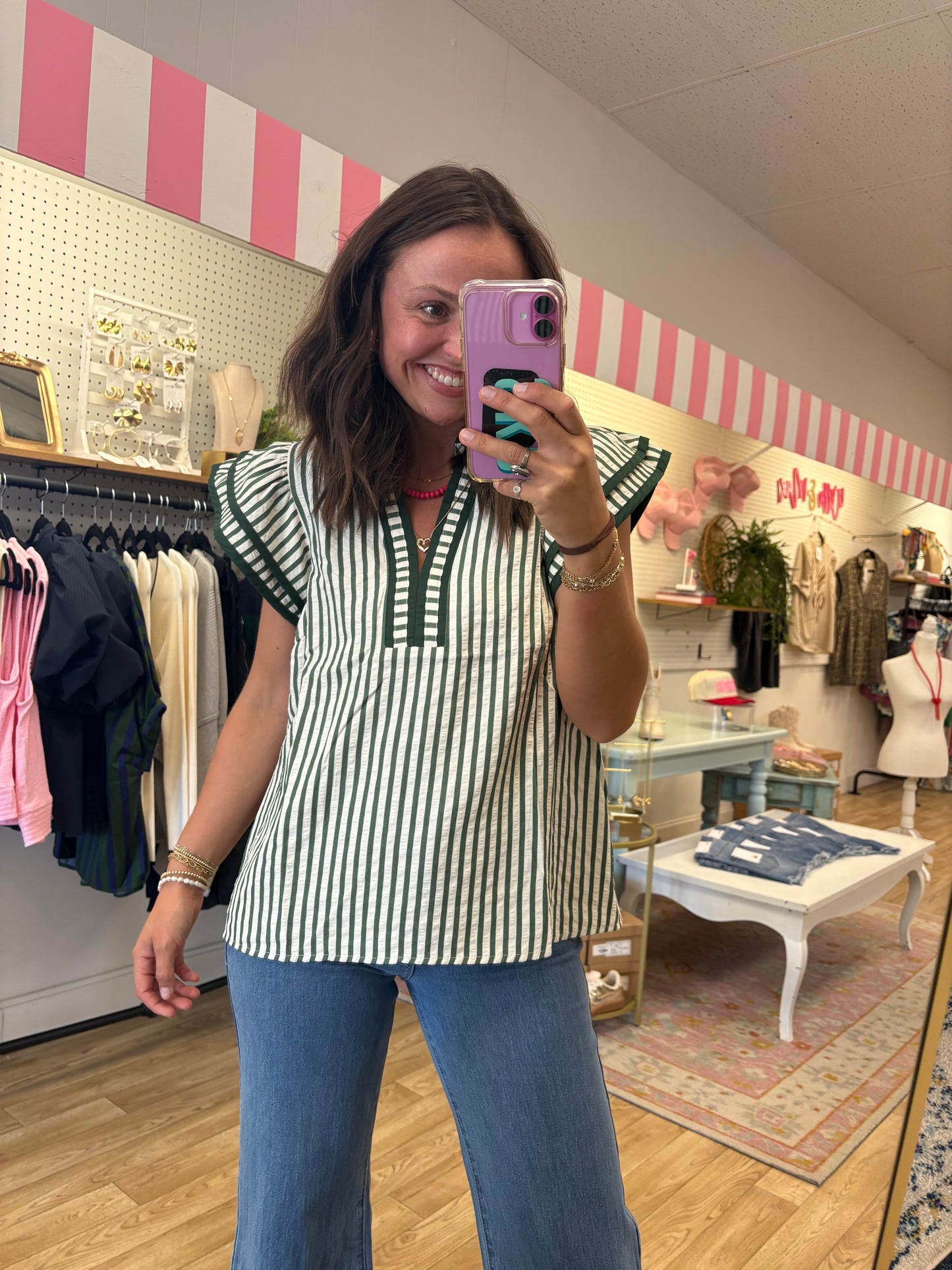 Falling Lines Striped Top