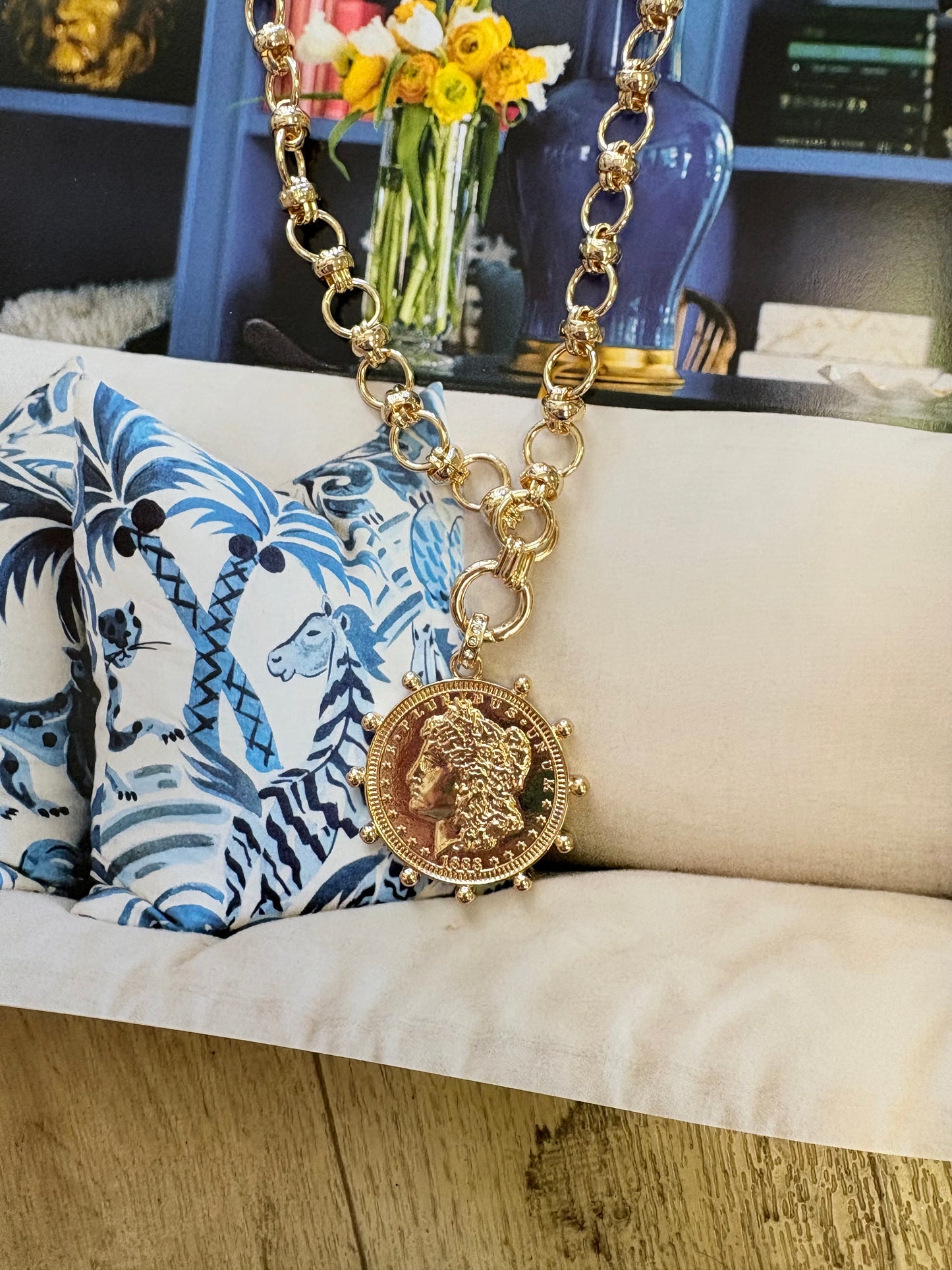 Asher Coin Pendant Necklace