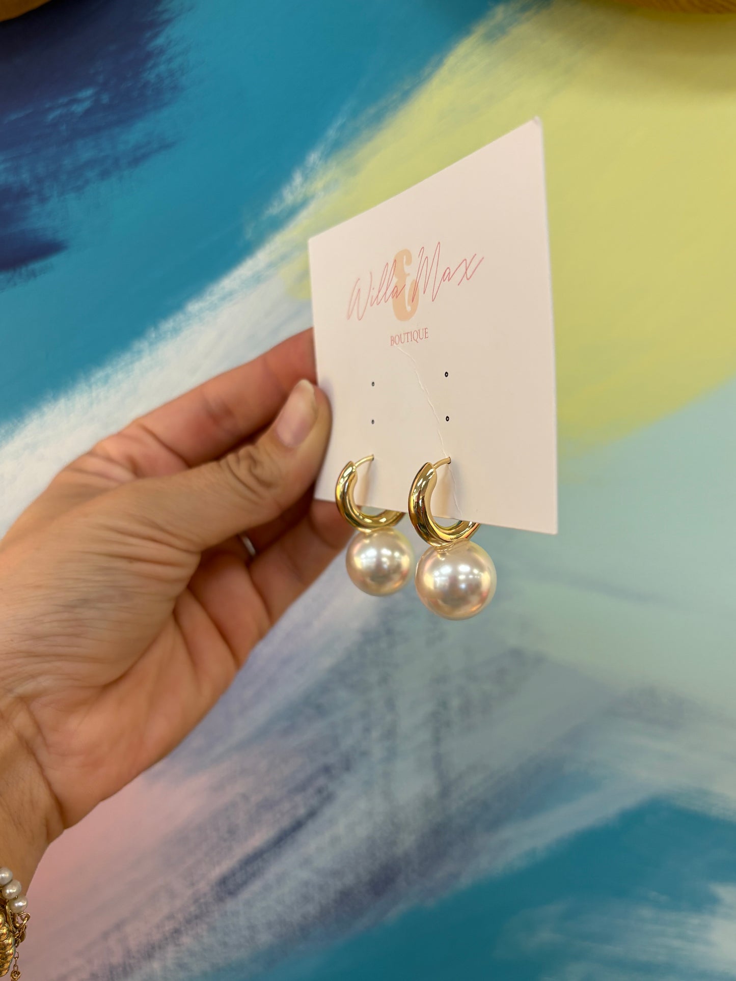 Rowan Pearl Hoop Earrings