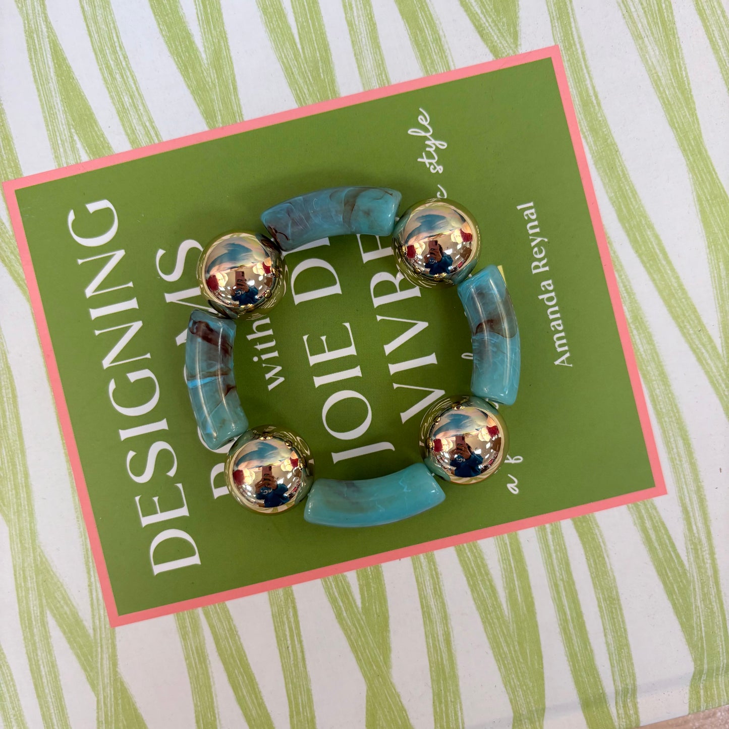 Sedona Gold Ball Acrylic Bracelet