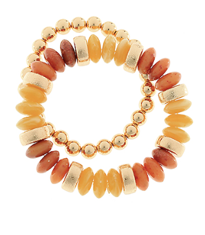 Rondelle 2 Row Color Beads Bracelet