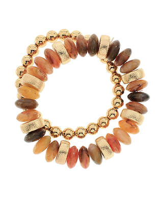 Rondelle 2 Row Color Beads Bracelet