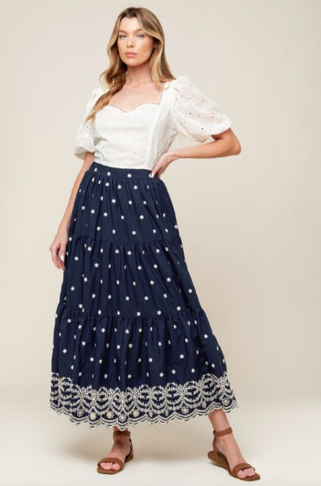 Loomed in Lace Midi Skirt