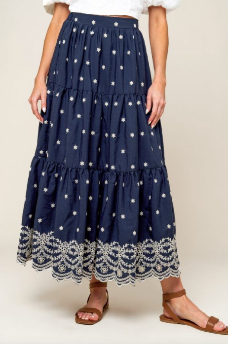 Loomed in Lace Midi Skirt