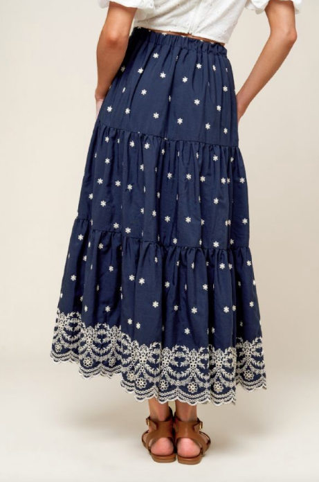 Loomed in Lace Midi Skirt