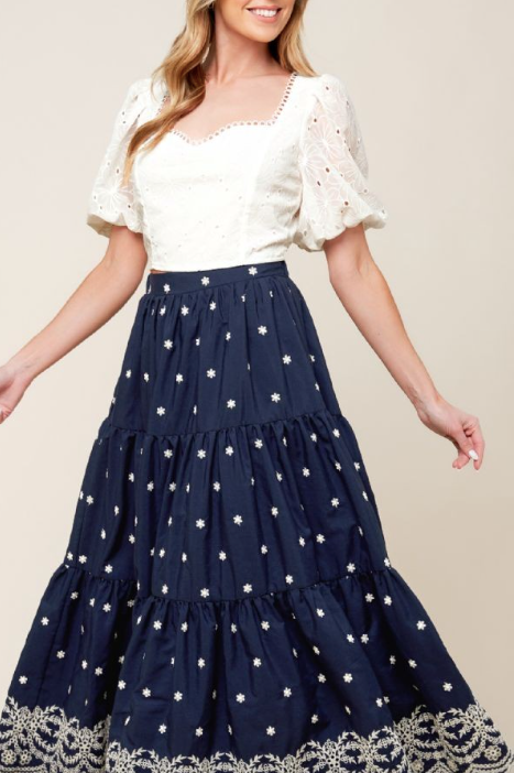 Loomed in Lace Midi Skirt