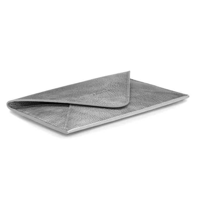 Silver Otto Angelino Top Grain Leather Wallet
