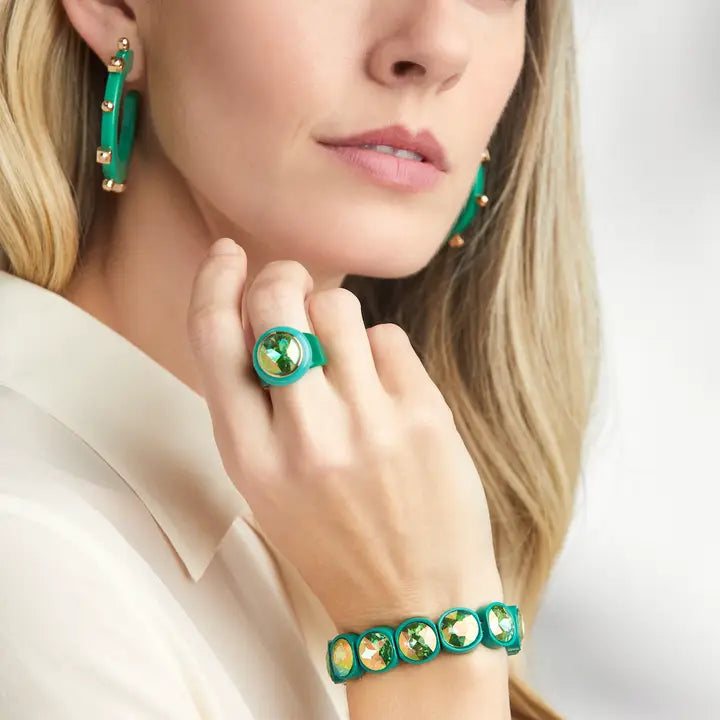 Solid Jewel Hoop - Sea Green