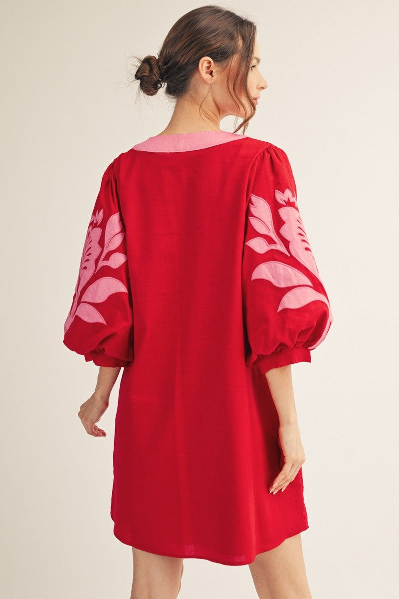 Baroque Bloom Mini Dress