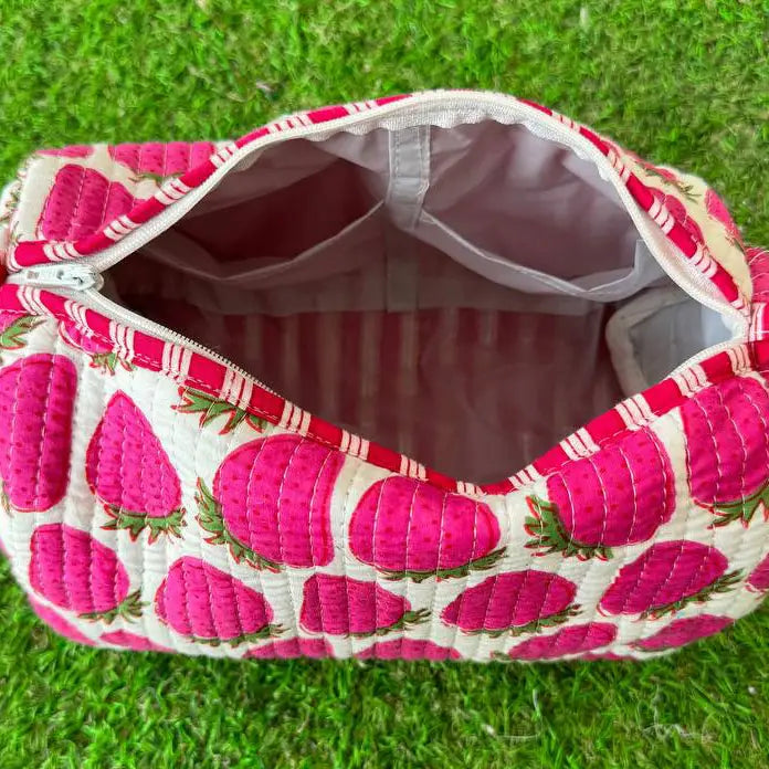 Berry Necessary Quilted Cosmetic Bag Set
