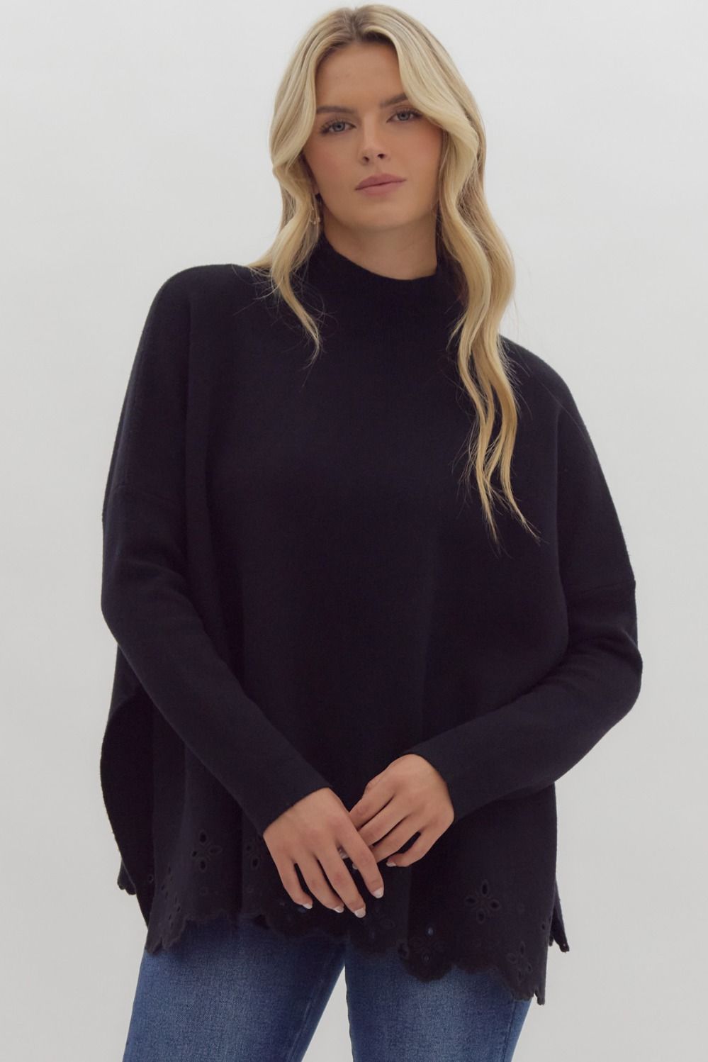 Modern Mock Neck Knit Sweater