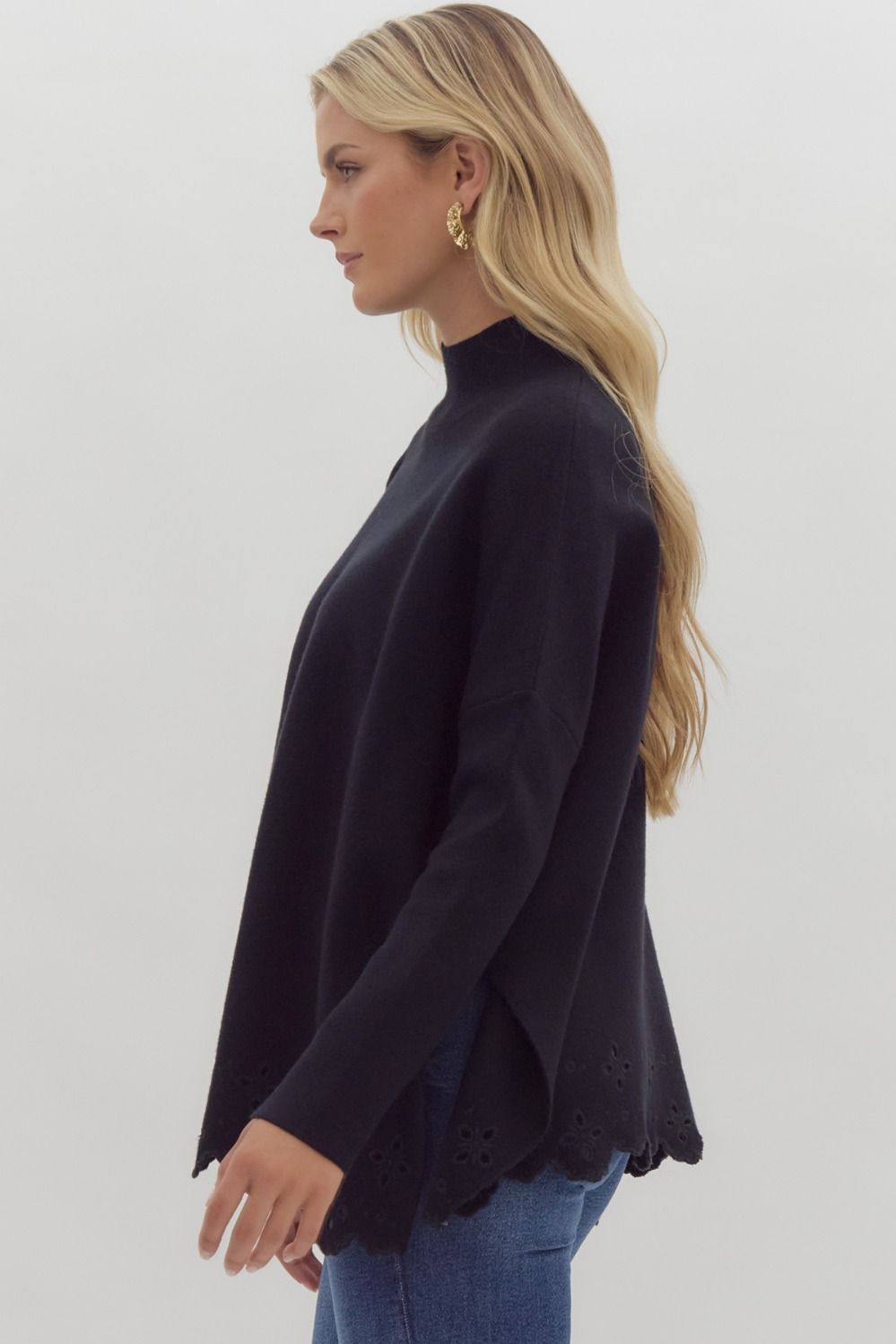 Modern Mock Neck Knit Sweater