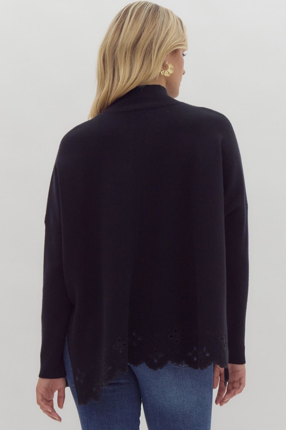 Modern Mock Neck Knit Sweater