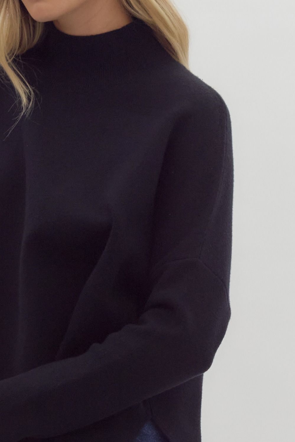 Modern Mock Neck Knit Sweater