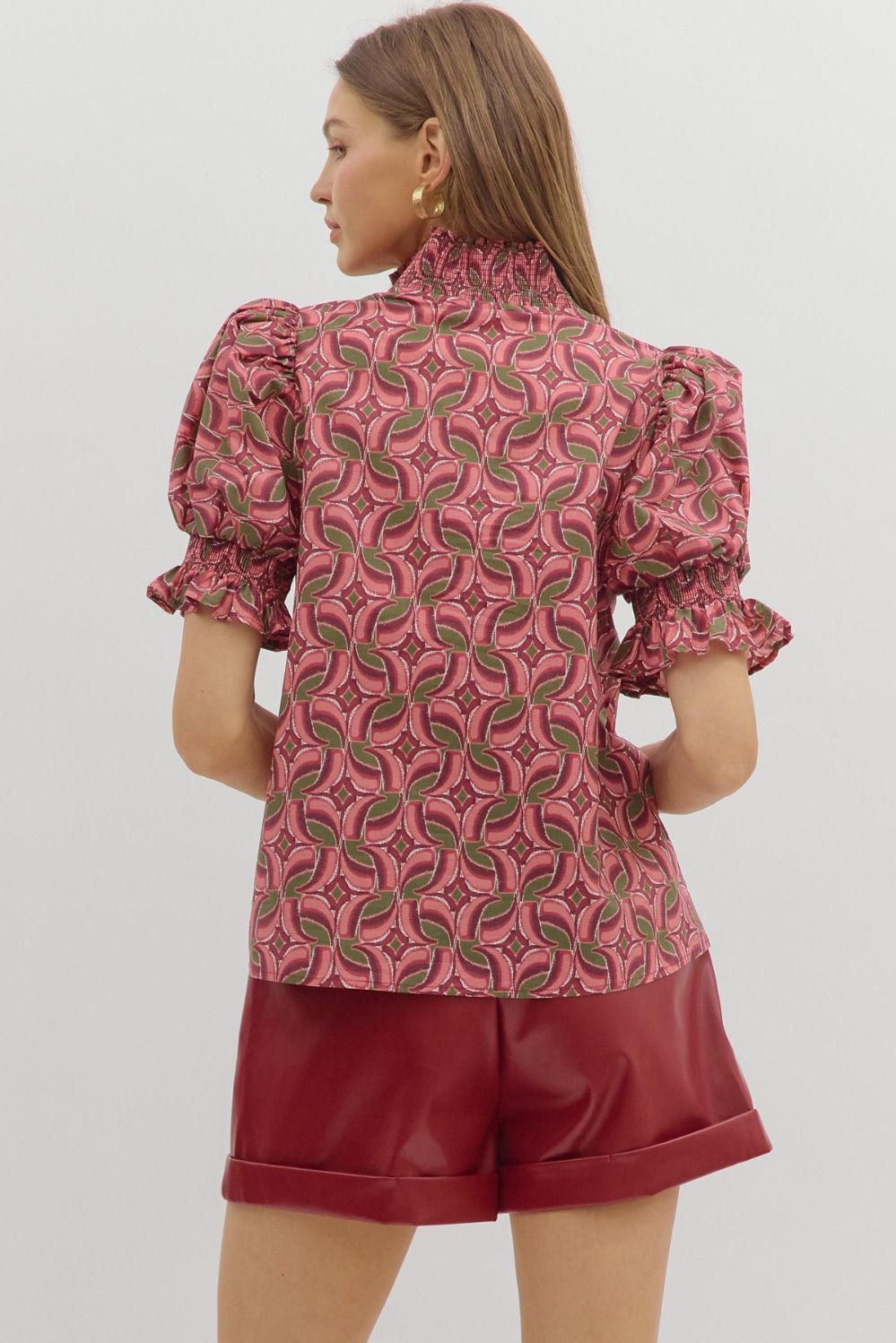 Abstract Whim Smocked Top
