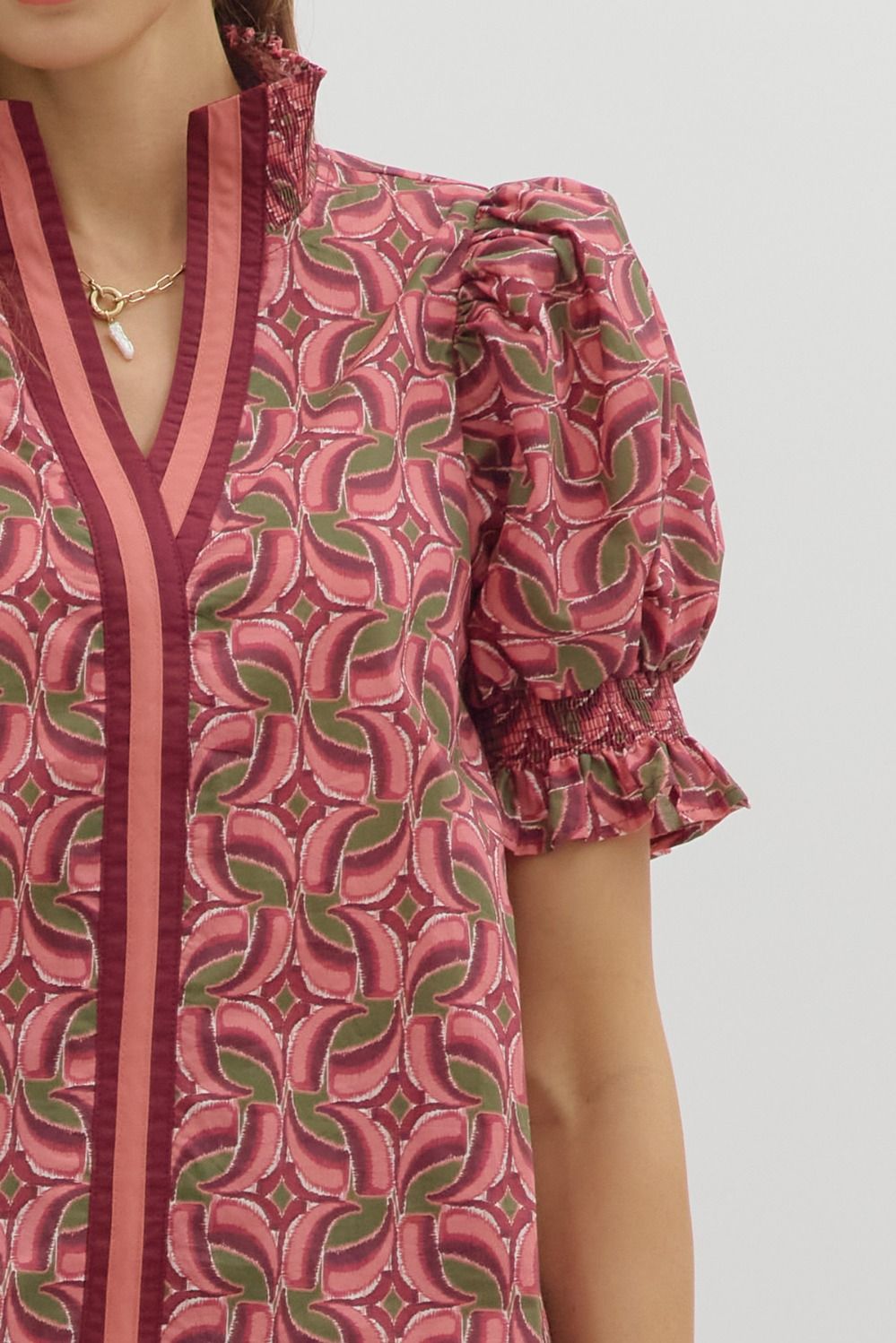 Abstract Whim Smocked Top