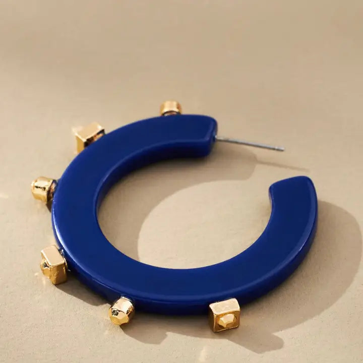 Solid Jewel Hoop - Navy