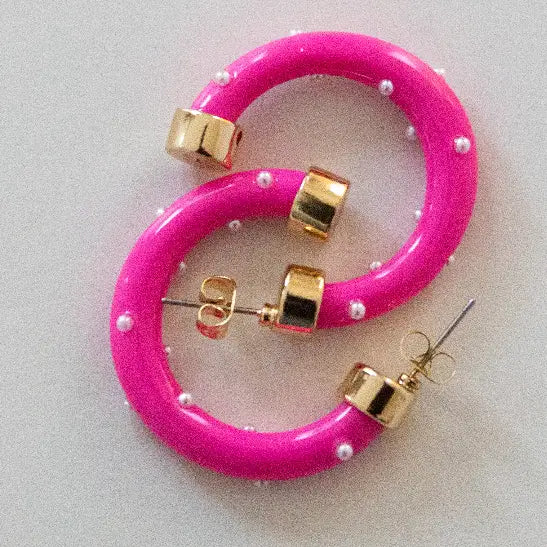 Hot Pink with Pearls - Minis