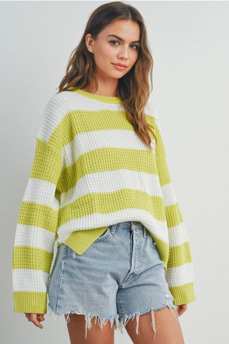 In the Limelight Striped Sweater