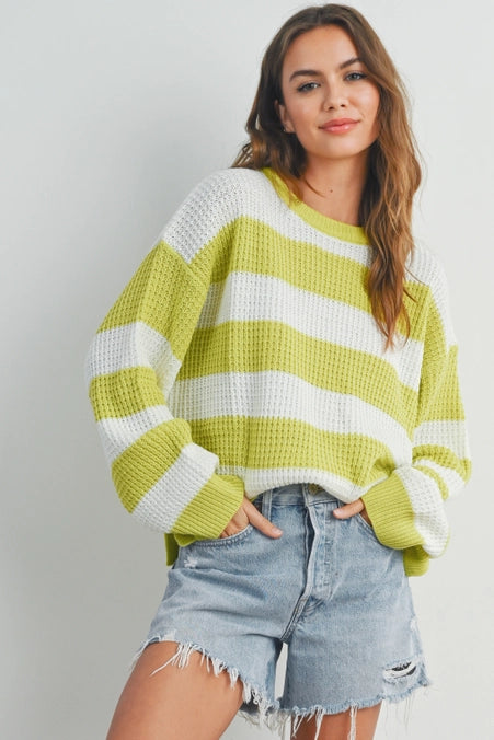 In the Limelight Striped Sweater