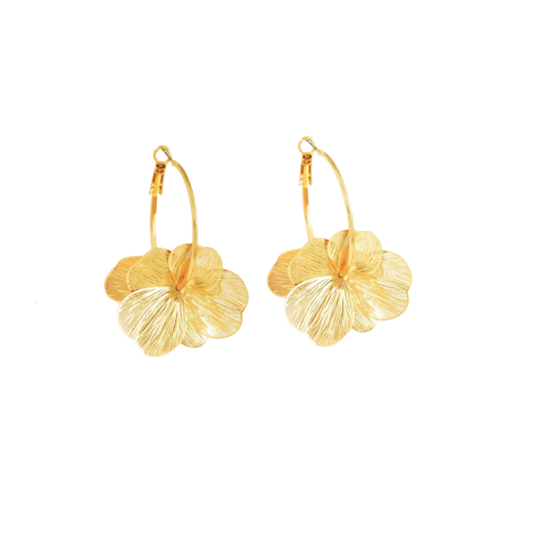 Misty Petal Hoop Earrings