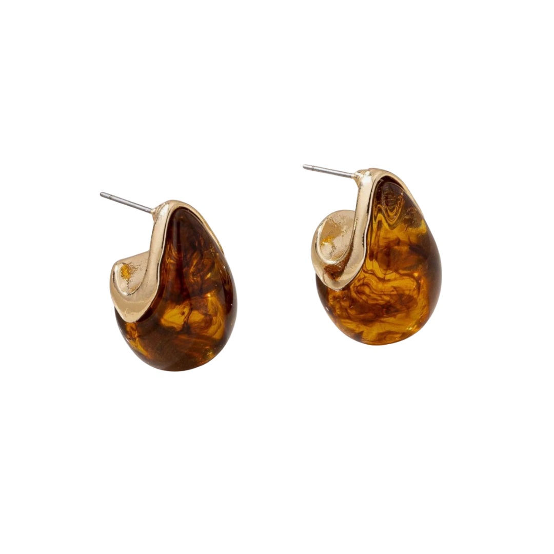 Jessie Resin Gold Studs