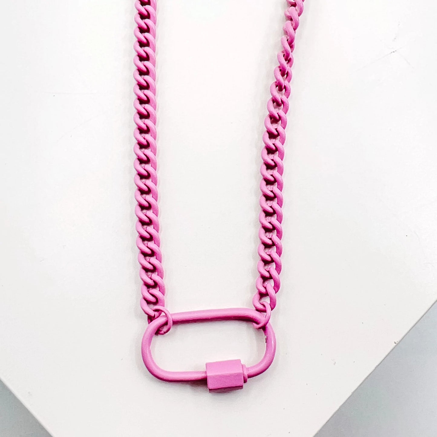 Light Pink Enamel Clip Necklace